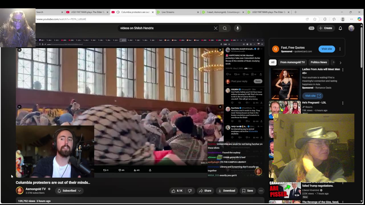 I react, Asmongold, Columbia protesters are out of their minds..