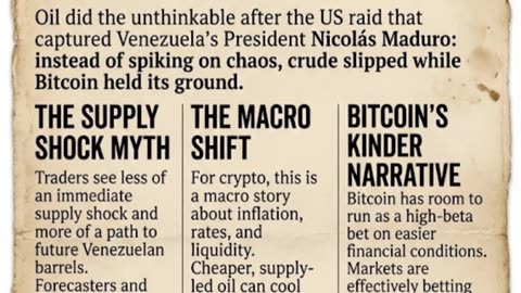 Oil just flipped the script after the Venezuela raid.