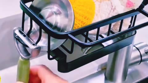 Stainless Steel Faucet Storage Rack – Sink Organizer Shelf 🧽✨ | Kitchen Storage Artifact