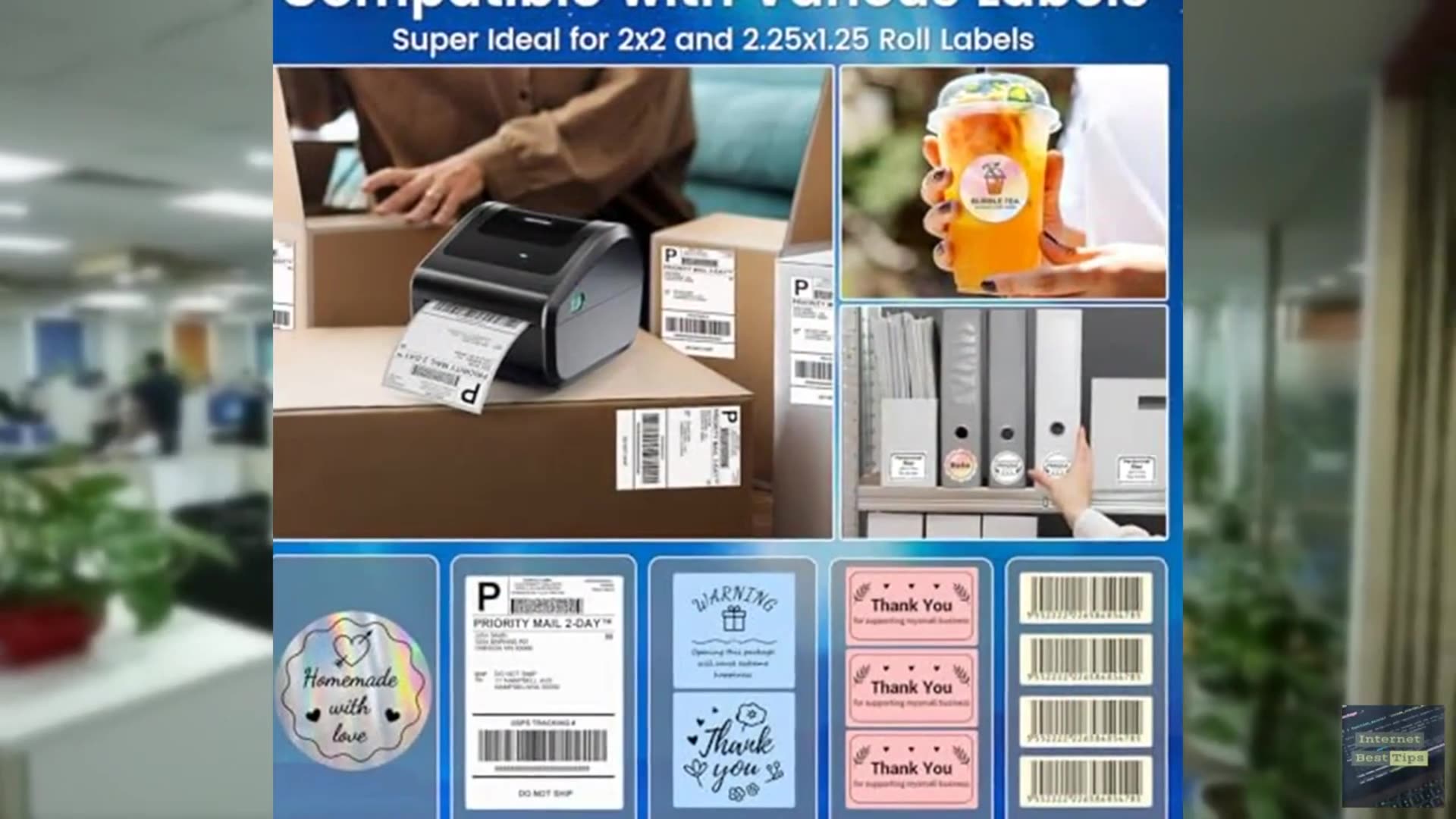 Omezizy Bluetooth Shipping Label Printer 4x6 - D450BT Thermal Label Printer for