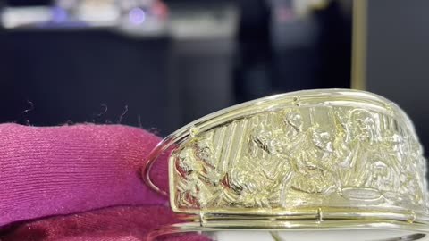 Real 10K Gold 3-D Last Supper Bangle