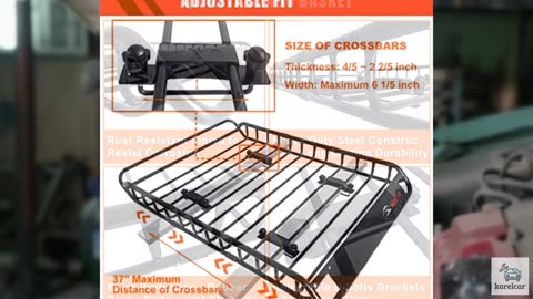 MeeFar Roof Rack Carrier Basket Universal Rooftop 51" X 36" X 5" + Waterproof Ba