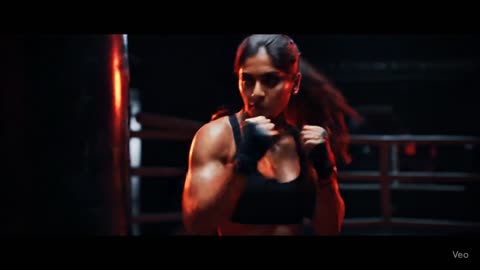Boxing Girl - playing with the punching bag