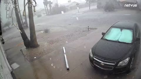 Security Camera Footage of Tempe, Arizona Microburst