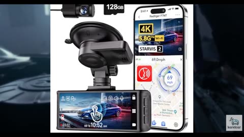 REDTIGER 4K Dash Cam Front and Rear, STARVIS 2 Sensor, Touch Screen 3.18", 128GB