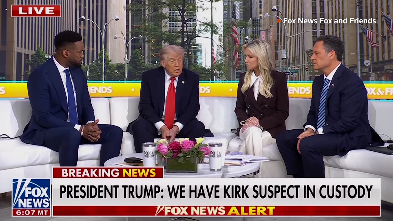 Donald Trump says a Charlie Kirk shooting suspect is in custody