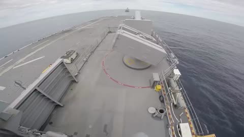 RIM-7P MISSILE IS FIRED FROM NATO SEA