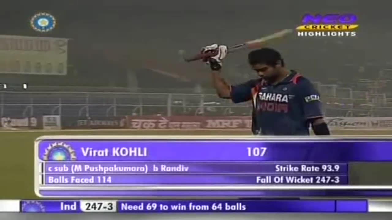 Virat Kohli 107 vs Sri Lanka