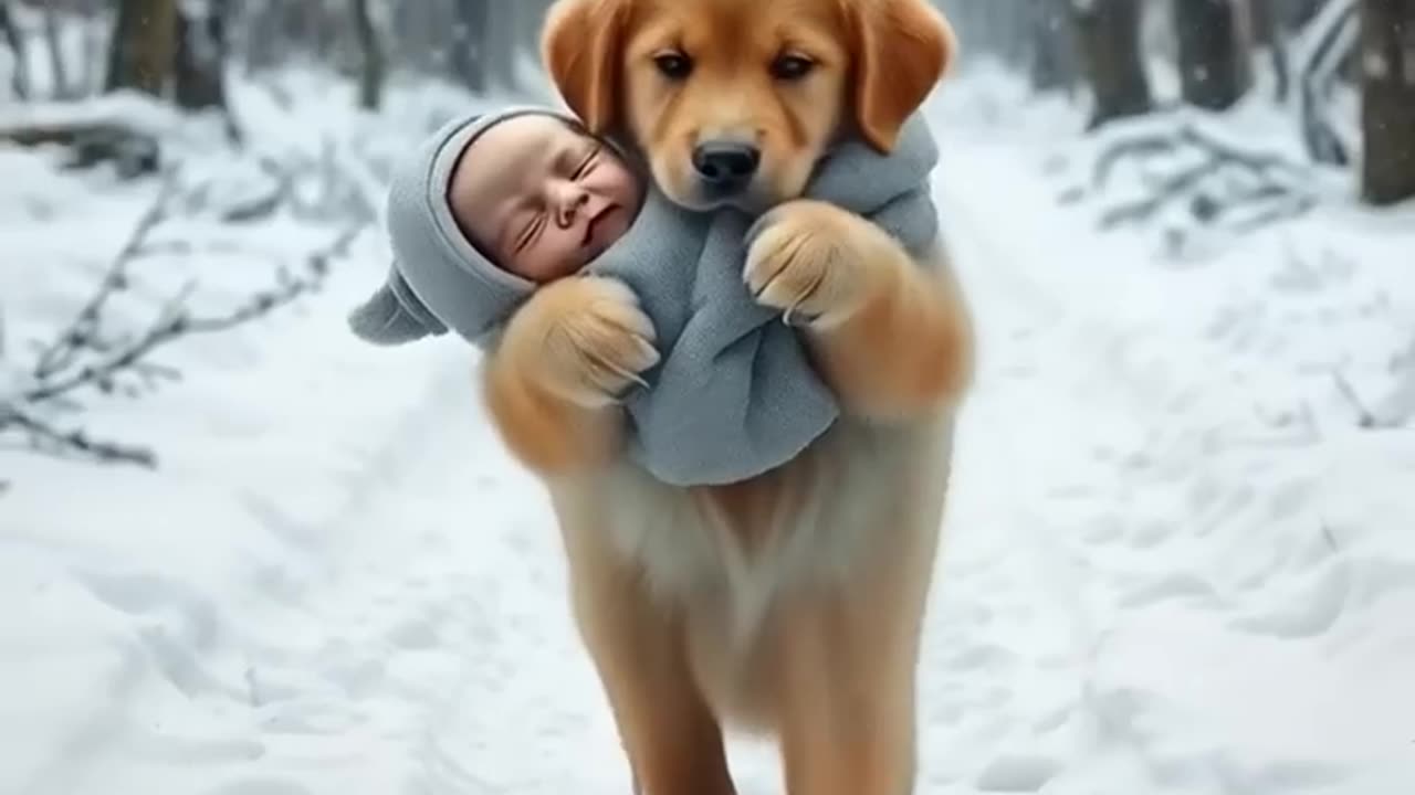 Courageous Puppy Saves Infant from a Raging Snowstorm!