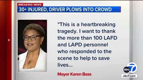30 injured after car plows through crowd in East Hollywood, driver is pulled from vehicle and shot
