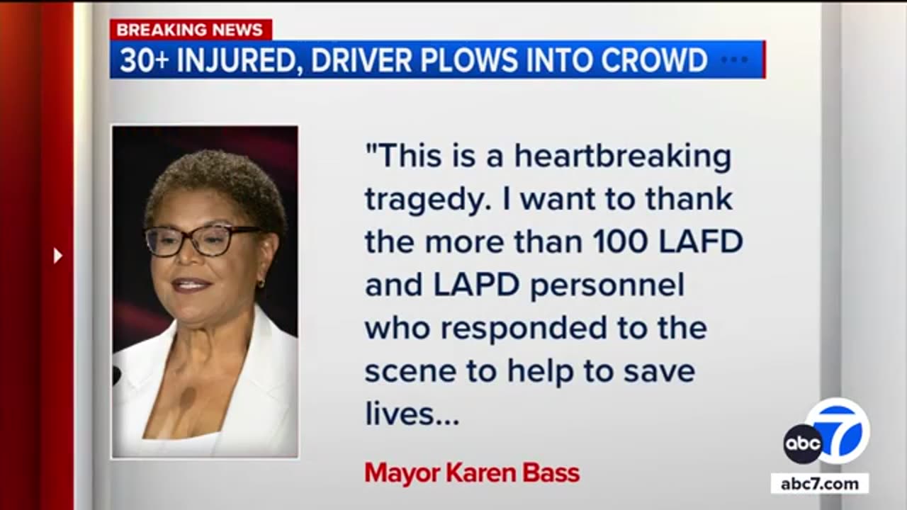 30 injured after car plows through crowd in East Hollywood, driver is pulled from vehicle and shot