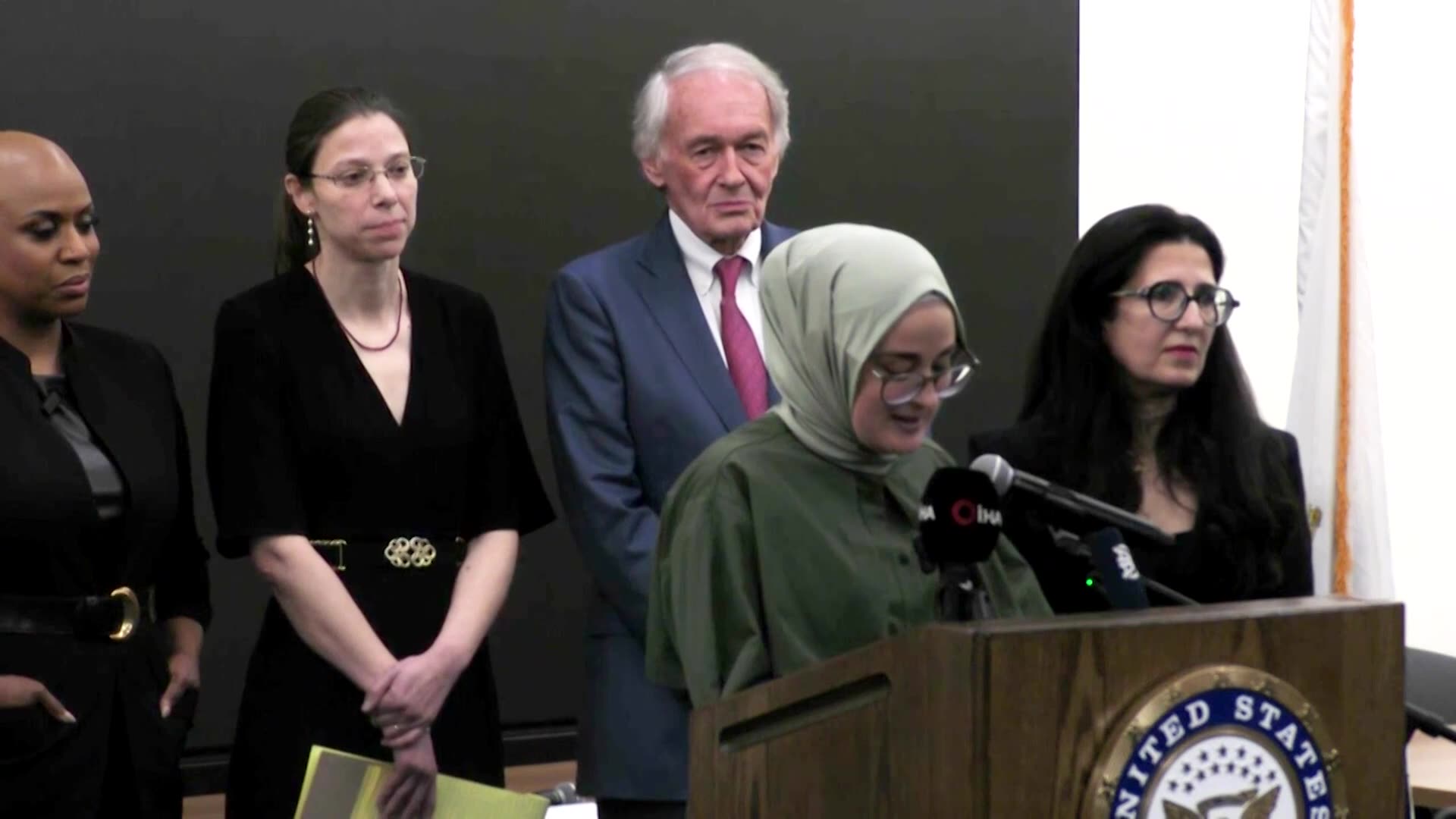 Tufts student Ozturk returns to Boston after detention release