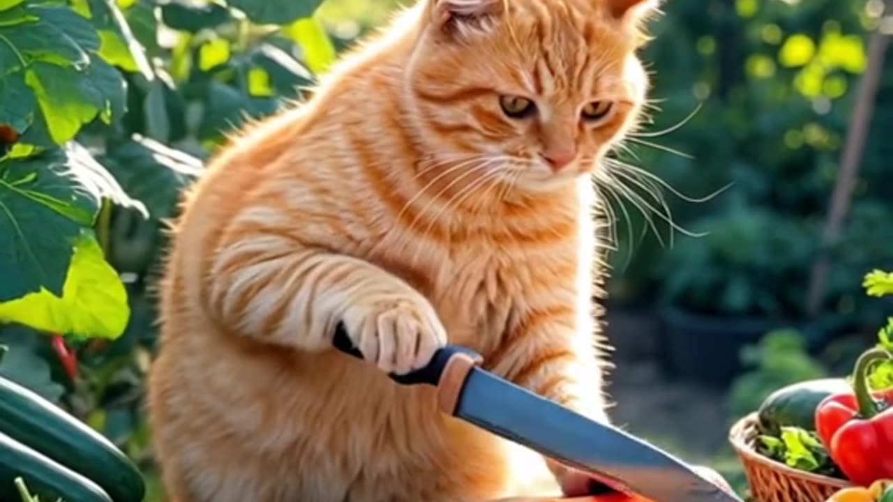 Cooking with master cat 😺