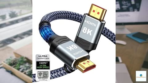 Highwings 8K 10K 4K HDMI Cable 48Gbps 6.6FT/2M, Certified Ultra High Speed HDMI Cable Brai