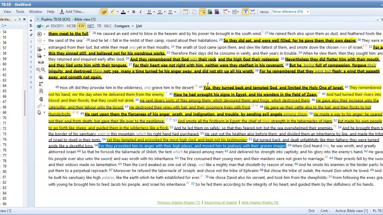Bible Study Psalms 78 Cont and Chapter 79