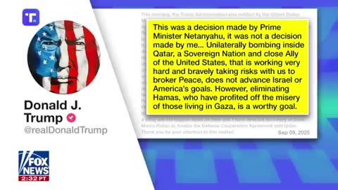 NEW: Trump expresses displeasure about Israel's strike in Qatar