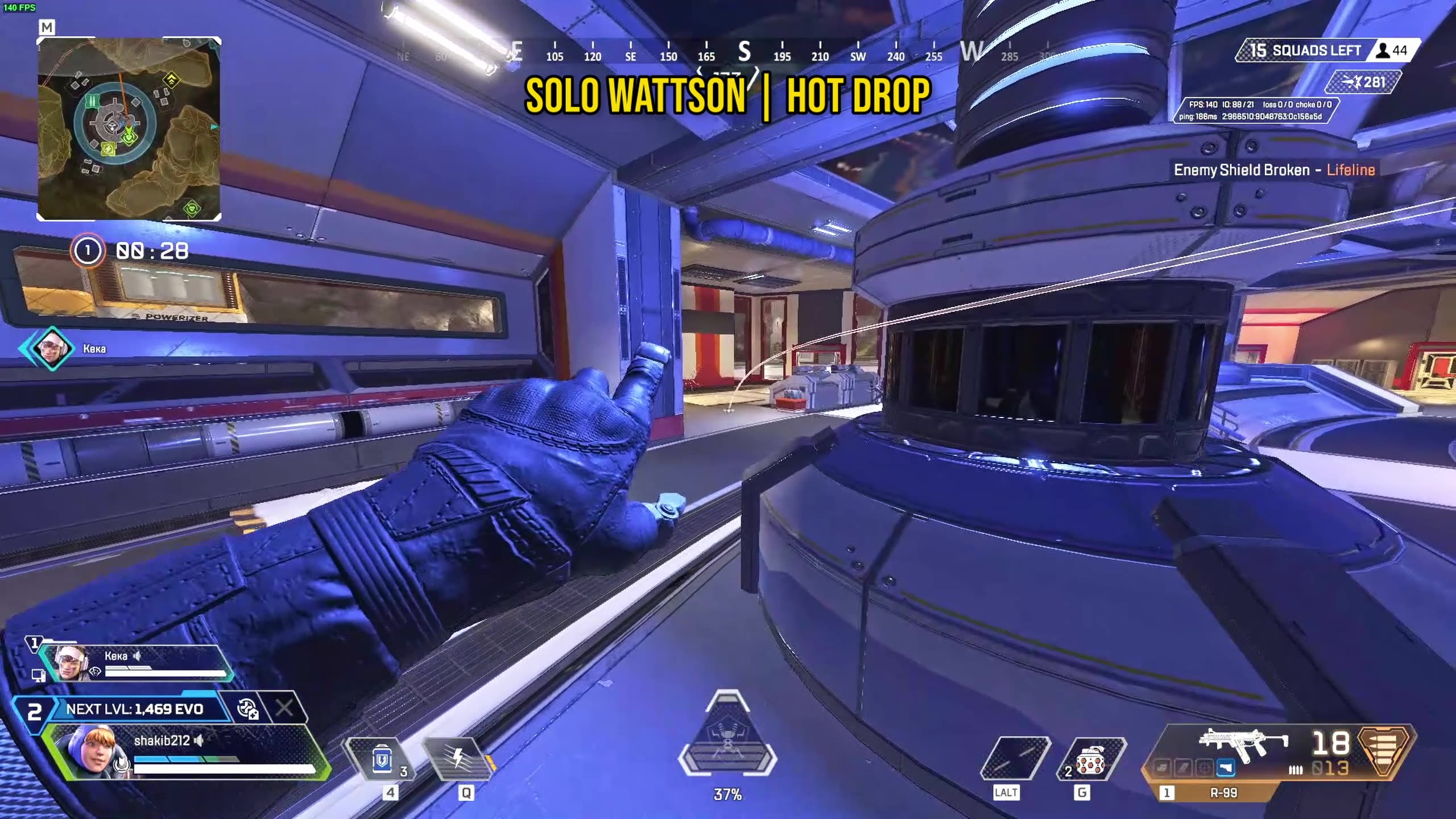 Wattson SOLO Hot Drop Squad Wipe on Storm Point with R99 ⚡ | Apex Legends #apex #apexlegends
