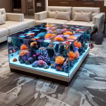 Stunning Ocean-Inspired Coffee Table with LED Lights! 🌊✨
