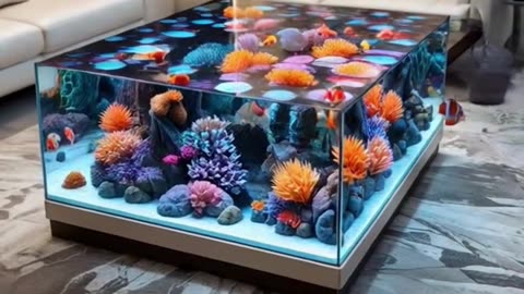 Stunning Ocean-Inspired Coffee Table with LED Lights! 🌊✨