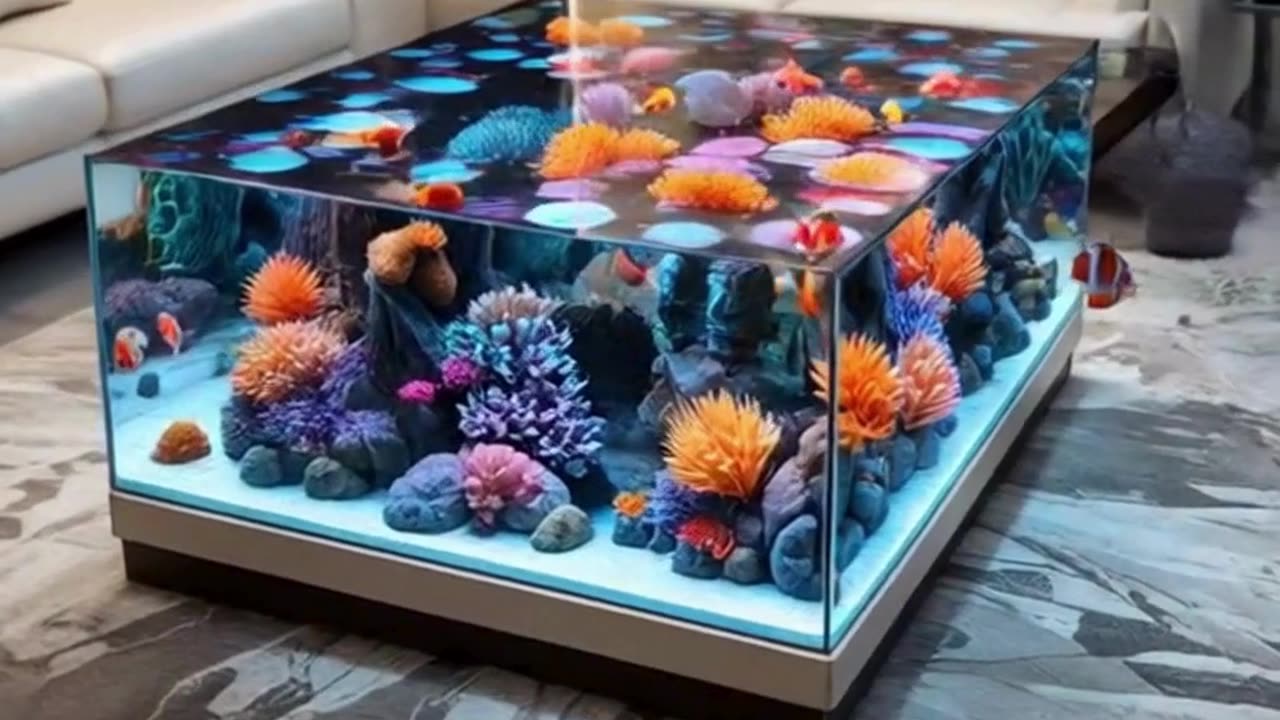 Stunning Ocean-Inspired Coffee Table with LED Lights! 🌊✨