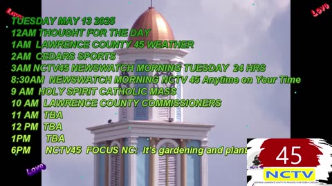 NCTV45 VIEWERS GUIDE MAY 11 THRU MAY 17 2025