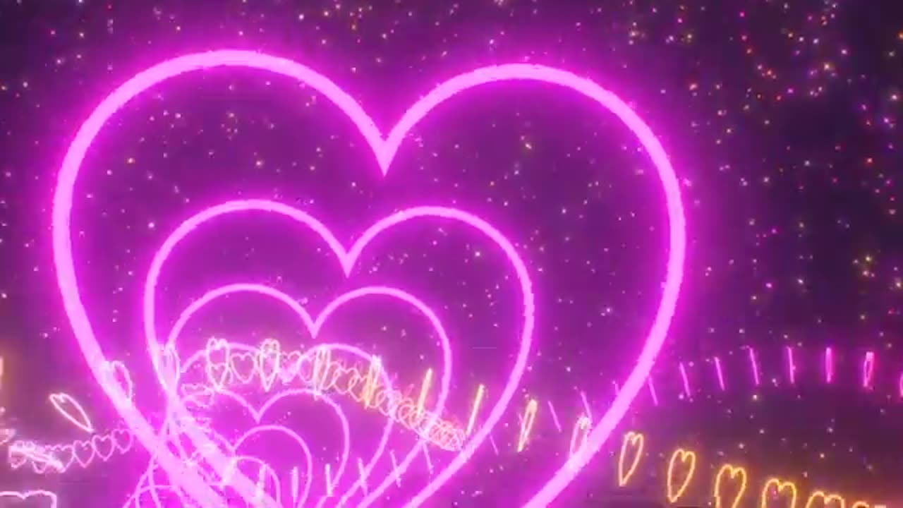 ainbow Heart 3D Tunnel 4K