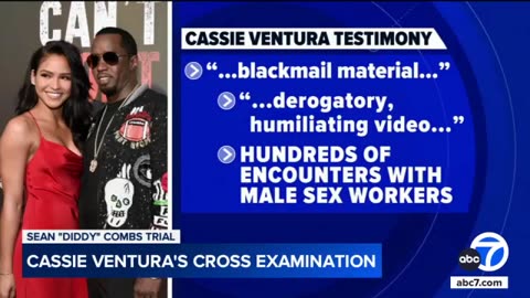 Cassie Ventura questioned about loving, explicit messages exchanged with Sean 'Diddy' Combs.