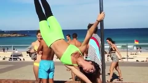 🏖️ "Beach Gymnastics 🤸‍♀️🌊 | Flips, Tricks & Summer Vibes!"