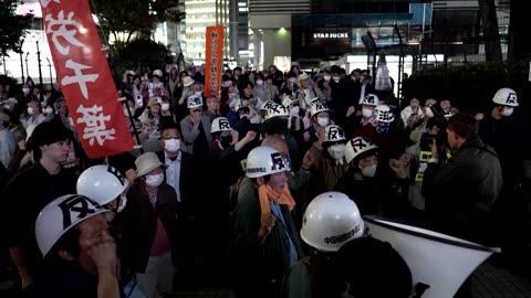 Protesters rally in Tokyo against Trump's visit, Takaichi meeting