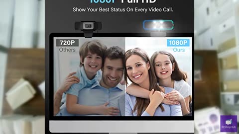 NBPOWER 1080P 60FPS Streaming Camera Webcam with Microphone and Fill RGB Light,A