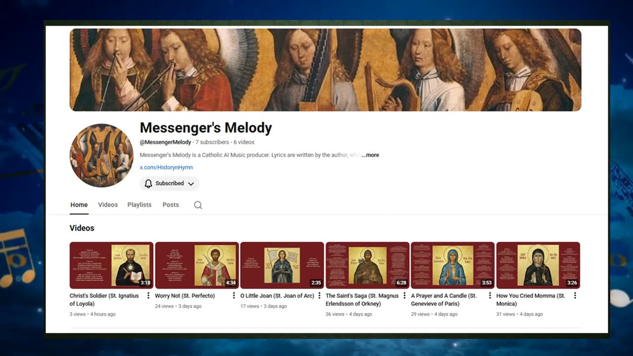Promoción de un canal llamado Messenger's Melody