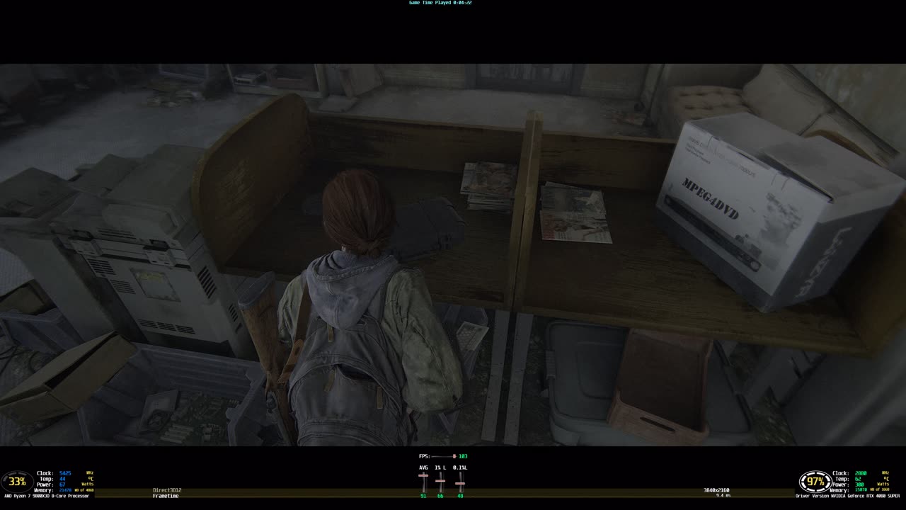The Last of Us Part II Remastered 21:9 4k HDR PC Gameplay 9800x3d RTX 4080 Super NO DLSS or FG