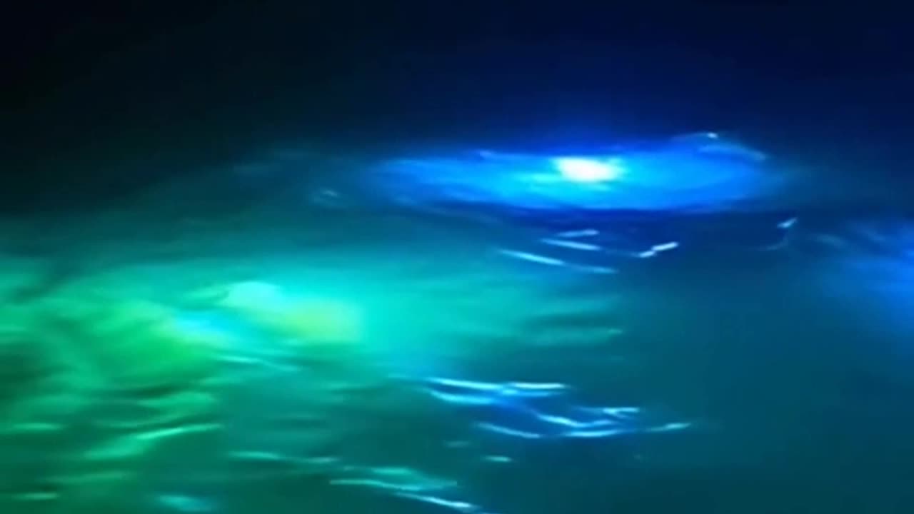 Strange Ocean UFO spotted at night