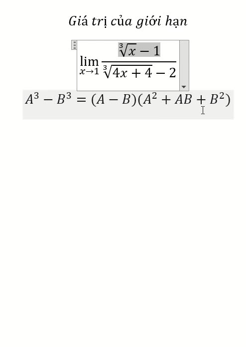 Toán 11: Giá trị của giới hạn lim (x→1)⁡ (∛x-1)/(∛(4x+4)-2)
