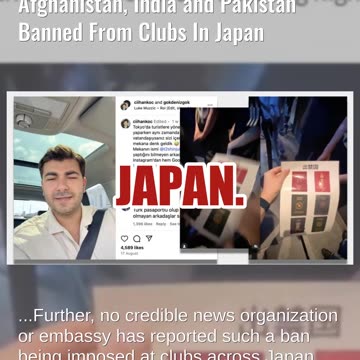 NO Proof Citizens of Turkey, Syria, Bangladesh, Afghanistan, India, Pakistan Banned From Japan Clubs