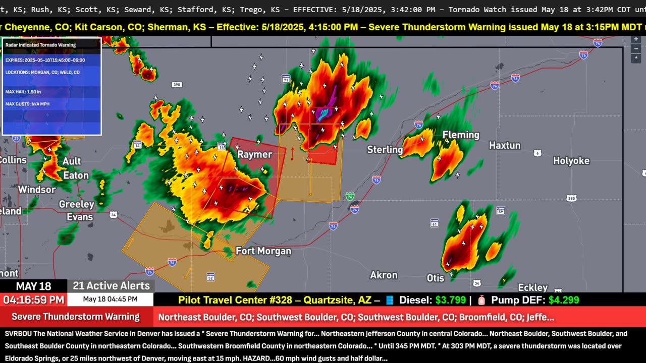 : 🌪️ TORNADO WARNING – NORTHEAST COLORADO | MAY 18