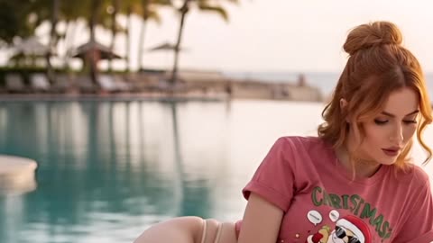 Christmas vibes but make it poolside… who said cozy can’t be cool? #HolidayStyle #SantaDrip