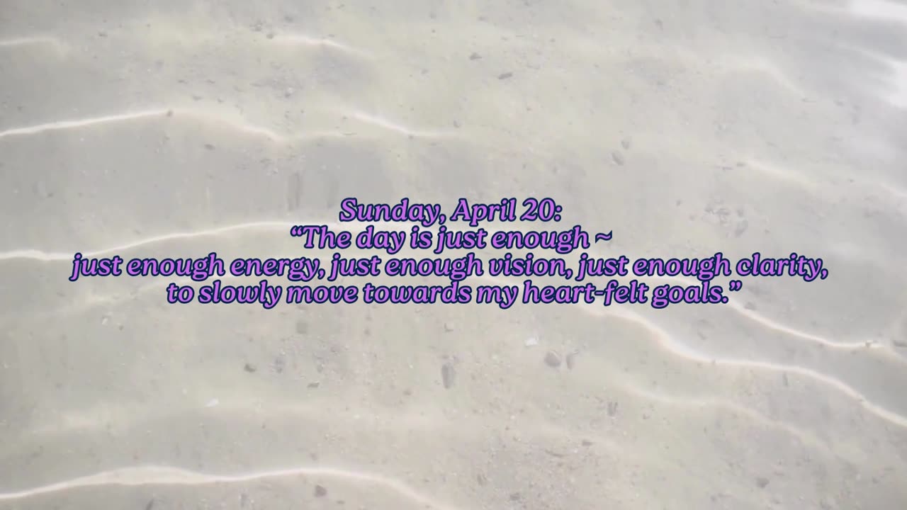 Just Enough! ~ Sunday, April 20, 2025 ~ Numerology @ a Glance