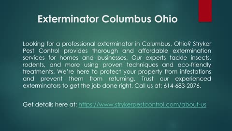 Exterminator Columbus Ohio