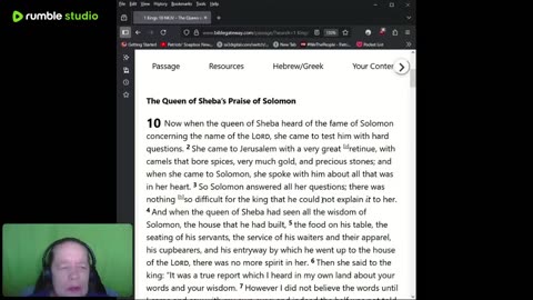 Journey Through The Bible -- 1 Kings 10 - Queen Of Sheba Visits King Solomon 07232025