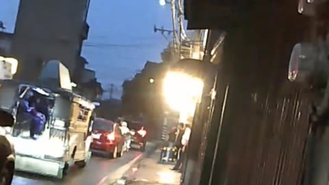 Quick Rain on F. Calderon Street in Marikina City, Philippines