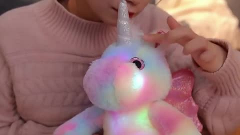 wholesale LED lighting up Musical sitting Unicorn Stuffed Animal Singing Plush Angel