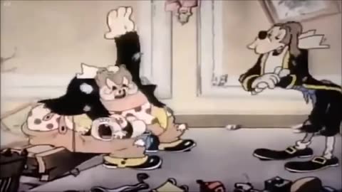 Mickey's good deed (colorized) spanking scene