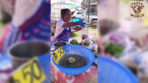All the little ones dancing, dancing shrimp salad in Thailand.