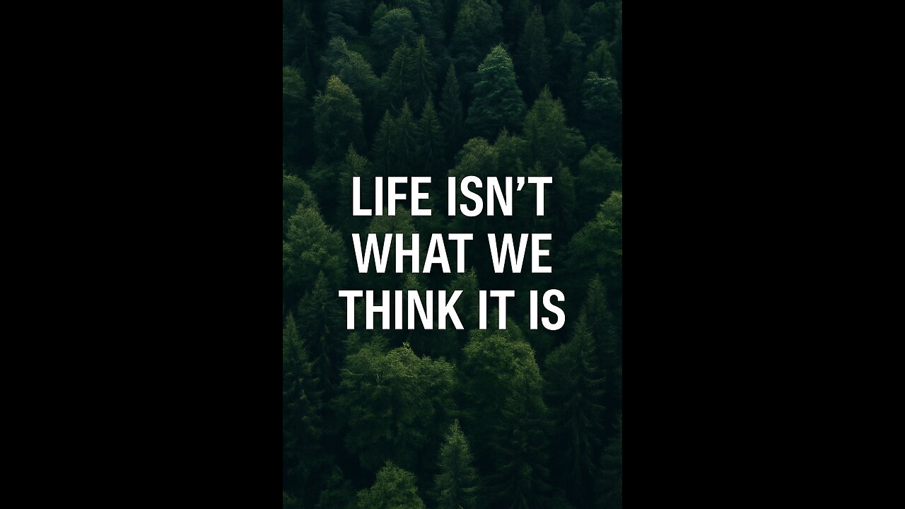 Life isn't what we think it is.