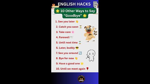 10 other ways to say GOODBYE । learn spoken English easy #spoken #english #shorts