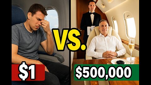 $1 vs $500,000 Plane Ticket – Ultimate Travel Experience Showdown! 🛫💸
