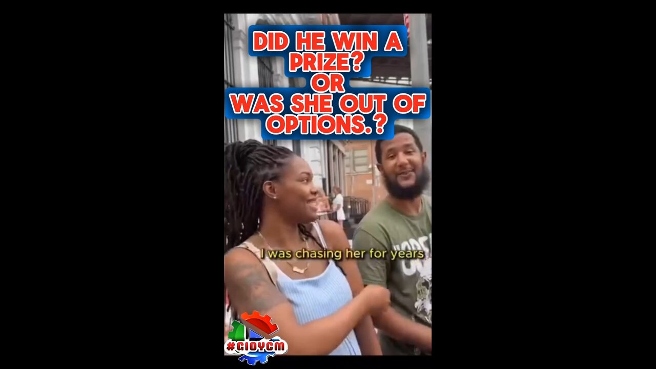 Did he win a prize? Or was she out of options? #cleanup man