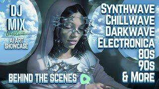 Friday Night Synthwave 80s 90s Electronica and more DJ MIX Livestream Behind The Scenes / AI Art Showcase Edition