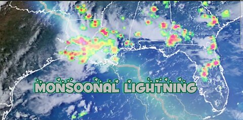 FLASH FLOODING, MONSOONAL LIGHTNING USA, SOUTH +GULF OF AMERICA LIGHTS UP!